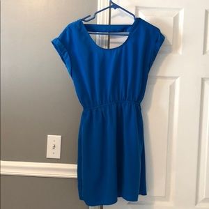 Bright blue work dress